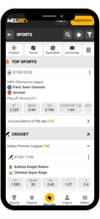Melbet APK Sports
